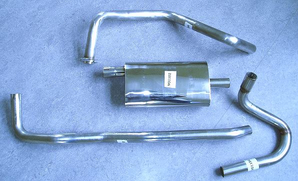Bild rostfritt avgassystem Volvo Valpen B18 med enkelt framrör