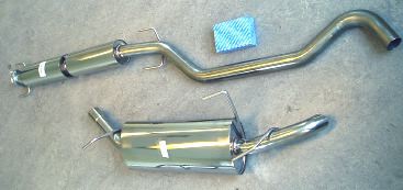 Foto stainless steel exhaust SAAB 9-5 turbo with hidden tail-pipe