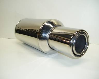 Bild rostfri högglanspolerad sportljuddämpare med utblås/slutrör/ändrör Bild rostfri stylingljuddämpare med slutrör